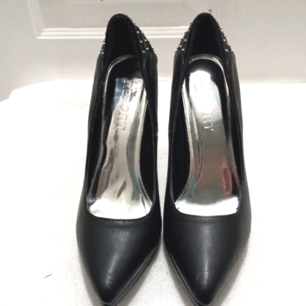 Report Black studded small platform 4" high heels